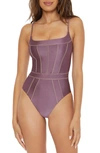 Becca Color Sheen One-piece Swimsuit In Purple