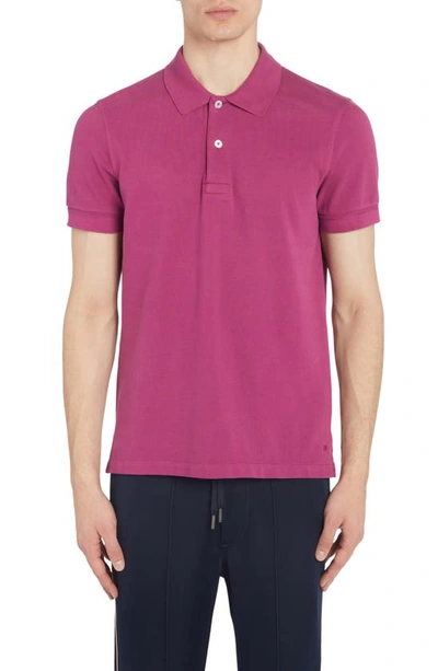 Tom Ford Men's Cotton Pique Polo Shirt In Magenta