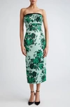 EMILIA WICKSTEAD EMILIA WICKSTEAD ADALINA FLORAL PRINT STRAPLESS TAFFETA FAILLE DRESS