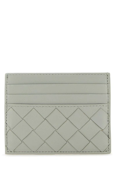 Bottega Veneta Woman Grey Leather Card Holder In Gray