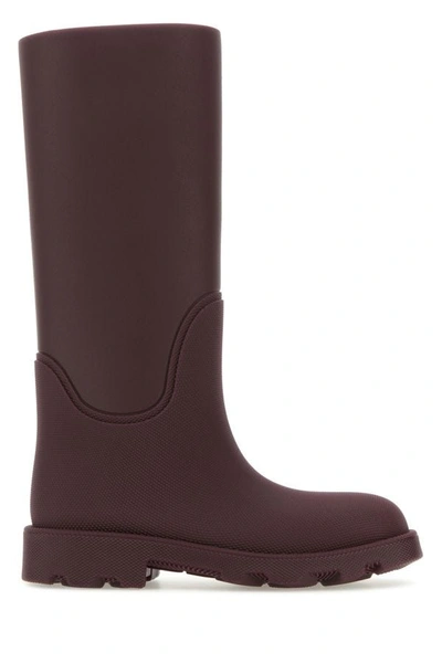 Burberry Woman Tyrian Purple Rubber Marsh Boots In Pink