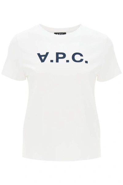 Apc Flocked Vpc Logo T-shirt In White