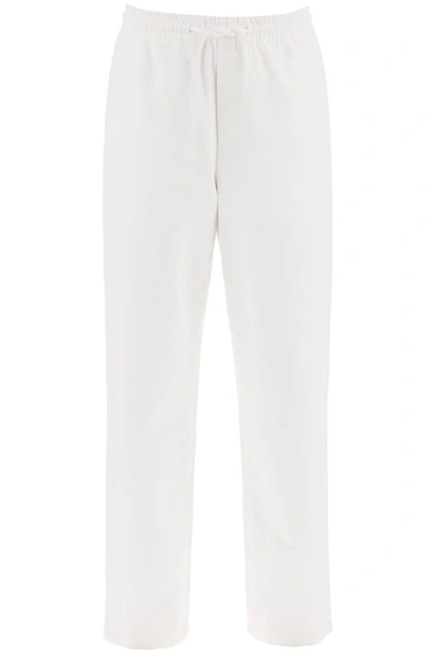 Apc Vincent Drawstring-waist Cotton-blend Trousers In Cream