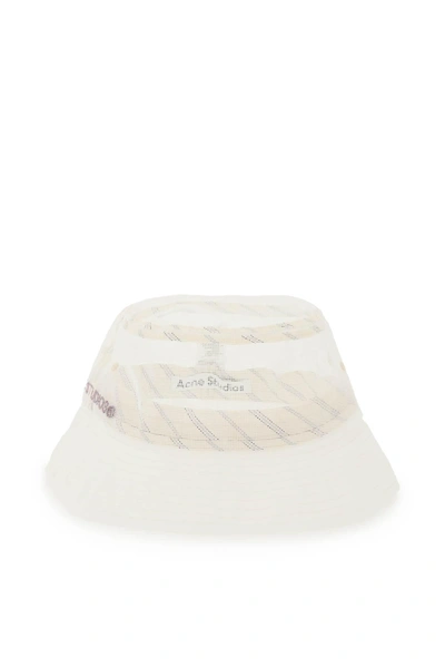 Acne Studios Mesh Bucket Hat In White