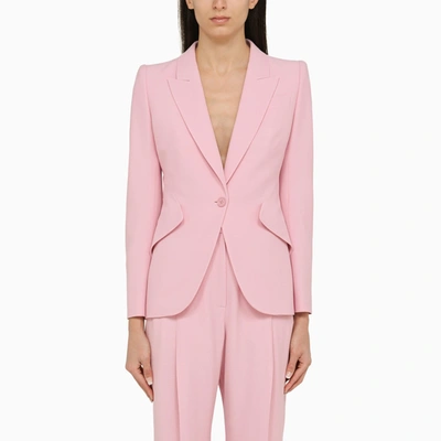 Alexander Mcqueen Single-breasted Jacket In Pink