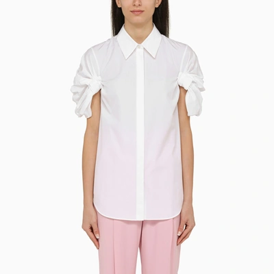 Alexander Mcqueen Shirt With Knotted Short Sleeves In White