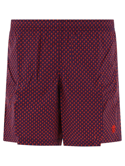 Alexander Mcqueen Spotted Skull Printed Swim Shorts In Multi