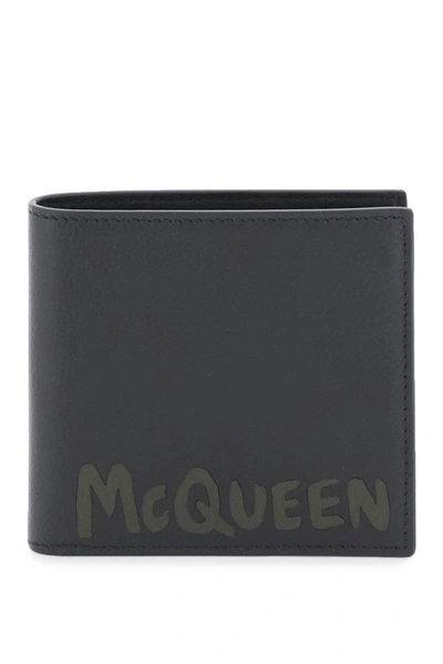 Alexander Mcqueen Graffiti Bi-fold Wallet In Mixed Colours