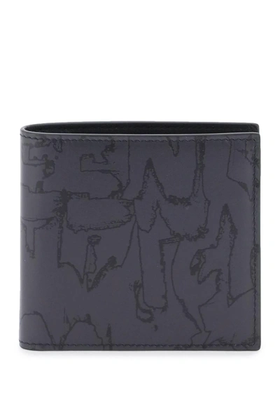 Alexander Mcqueen Graffiti Bi-fold Wallet In Black