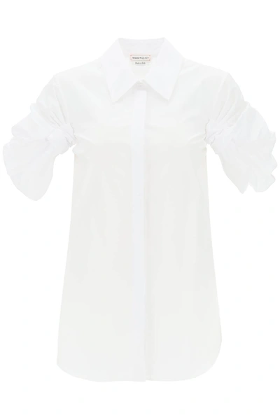 ALEXANDER MCQUEEN ALEXANDER MCQUEEN SHIRT WITH KNOTTED SHORT SLEEVES