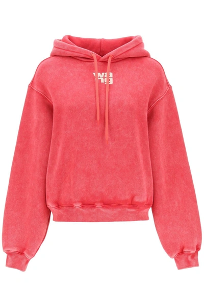 Alexander Wang Hoodie Mit Logo In Red,pink