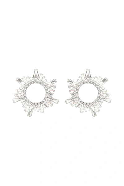 Amina Muaddi Begum Mini Crystal-embellished Earrings In Silver