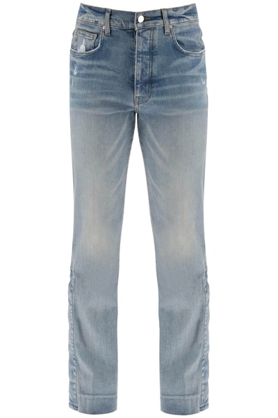 Amiri Blue Stacked Flared Jeans In Light Blue