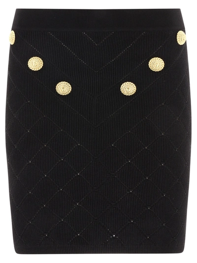 Balmain 6 Buttons Skirt In Black