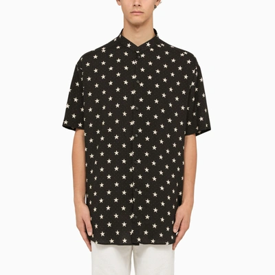 BALMAIN BALMAIN BLACK SHIRT WITH STARS