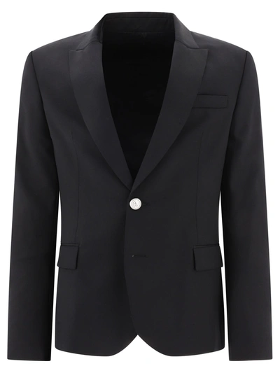 Balmain Single-breasted Jacket In Black