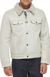 Levi's Men's Classic Fit Faux Shearling Lined Bomber Jacket In Cream