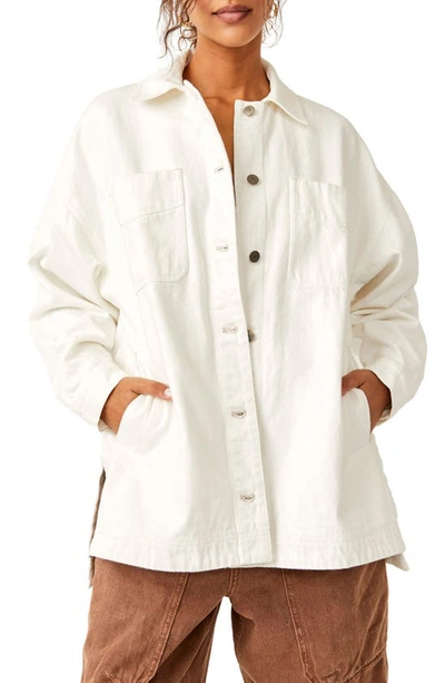Free People Madison City Cotton-twill Jacket In Optic White