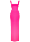Solace London Joni Squared Neckline Crepe Long Dress In Pink