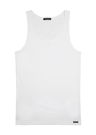 Tom Ford Ribbed Jersey Waistcoat In White