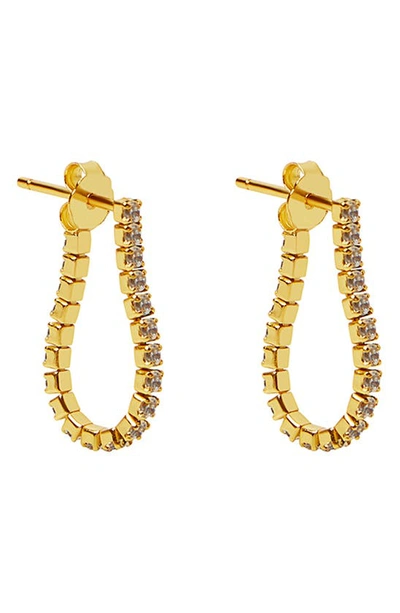 Argento Vivo Sterling Silver Tennis Chain Hoop Earrings In Gold