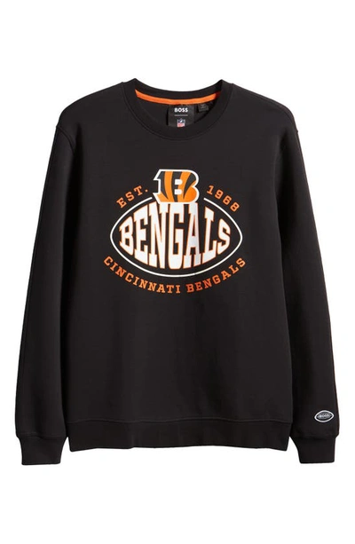 Hugo Boss X Nfl Chicago Bears Crewneck Sweatshirt In Cincinnati Bengals Black