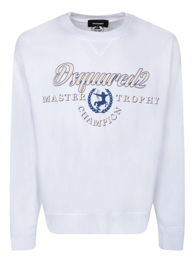 DSQUARED2 DSQUARED2 WHITE LOGO PRINT SWEATSHIRT