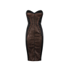 ELISABETTA FRANCHI SATIN MIDI DRESS WITH SEQUINS