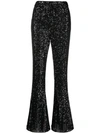 Twinset Sequinned Flared Trousers In Black
