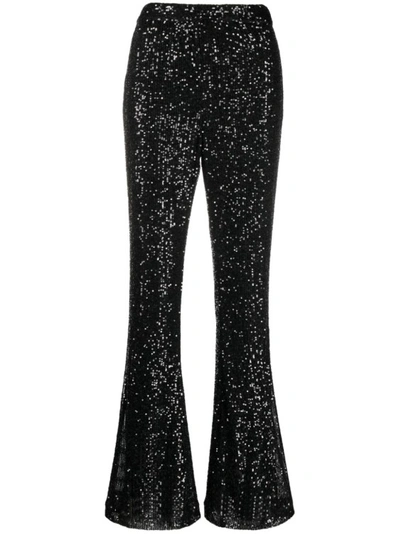 Twinset Sequinned Flared Trousers In Black