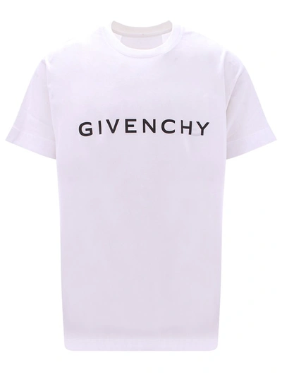 Givenchy Cotton T-shirt With Logo Print In White