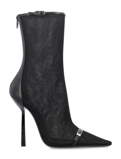 Saint Laurent Women's Oxalis Booties In Mesh In Black