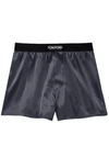 Tom Ford Silk Boxers With Tailored Fit In Gray