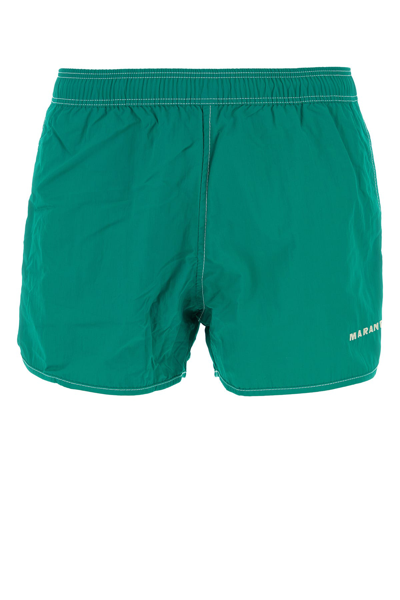 Isabel Marant Emerald Green Nylon Vicente Swimming Shorts
