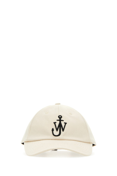 Jw Anderson Logo-embroidered Cotton Cap In Neutrals