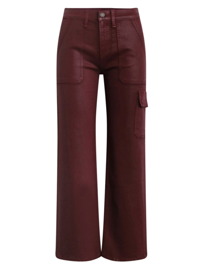 Hudson Rosie High-rise Cargo Wide Leg Jeans In Red