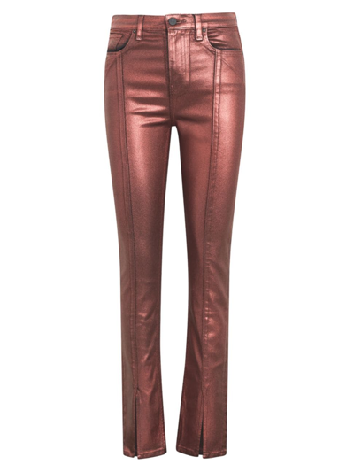 Hudson Women's Harlow Coated Metallic Pants In Cinnamon Glitter
