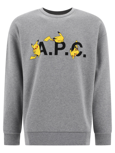 Apc X Pok N Pikachu Crewneck Sweatshirt In Grey