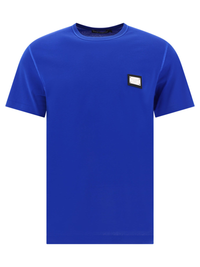 Dolce & Gabbana Cotton Crew-neck T-shirt In Blue