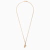 Emanuele Bicocchi Rose And Skull Necklace In 925 Gold-plated Silver