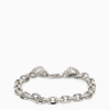 Emanuele Bicocchi Silver 925 Skull Chain Bracelet In Metallic