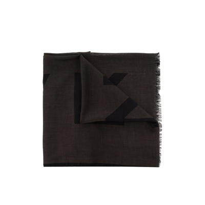 Givenchy Logo Scarf In Gray