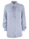 MICHAEL KORS MICHAEL KORS STRIPED VISCOSE SHIRT WITH FRONT FASTENING