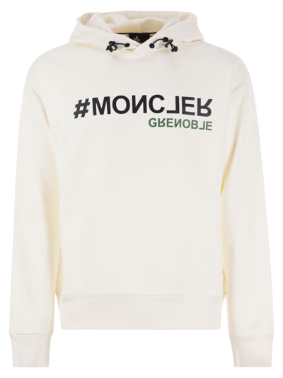 Moncler Grenoble Logoed Hoodie In In White