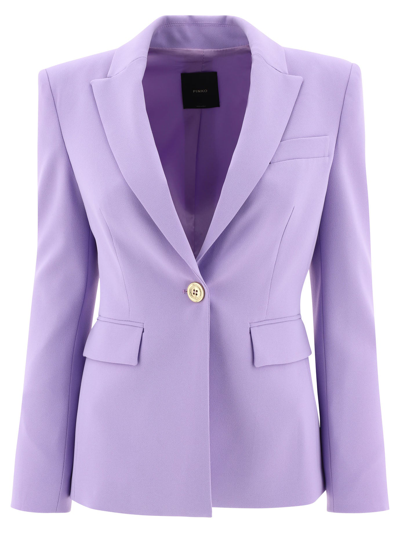 Pinko Single-breasted Blazer In Purple