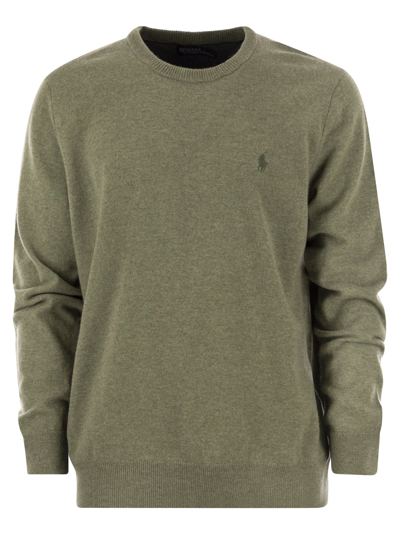 Polo Ralph Lauren Crew-neck Wool Sweater In Green