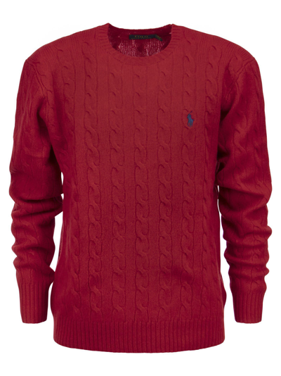 Polo Ralph Lauren Cashmere Cable-knit Sweater In Red