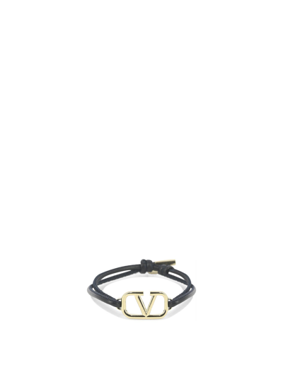 Valentino Garavani V Logo Bracelet In Metallic