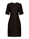 Dolce & Gabbana Black Floral Jacquard Midi Dress In Negro