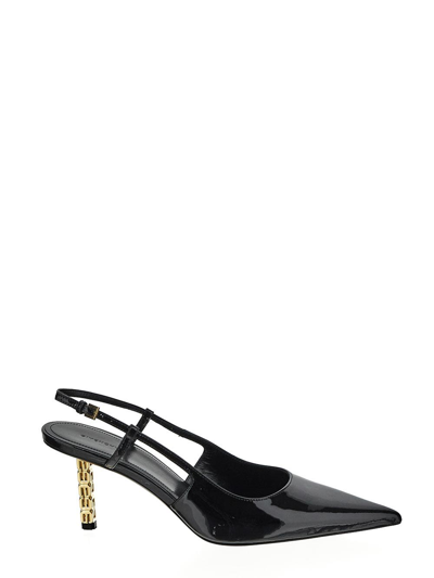 Givenchy Slim G-cube Crystal Embellished Pointed Toe Slingback Pump In Black